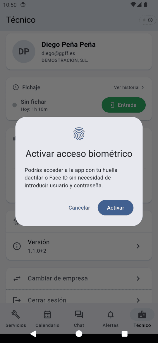 Acceso biométrico