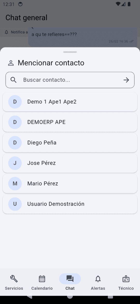 Mencionar contacto
