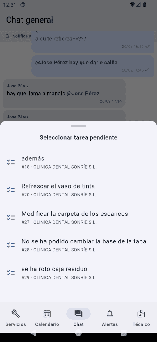 Referenciar tarea