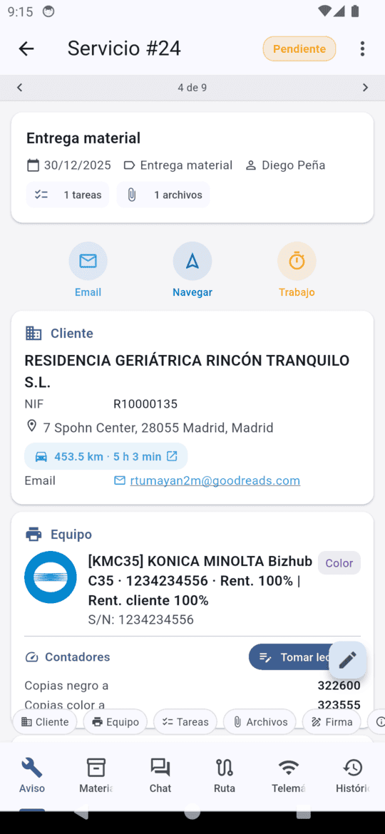Equipo y contadores