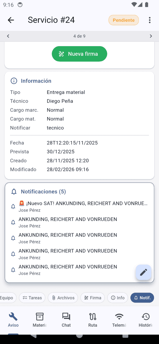 Info y notificaciones