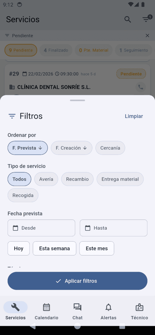 Filtros avanzados