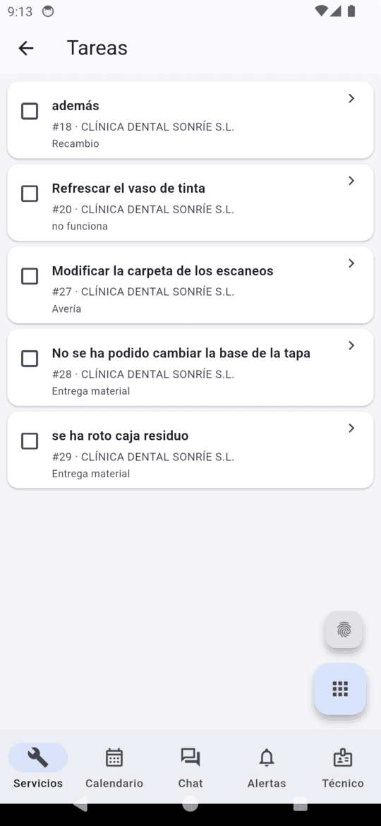 Tareas pendientes