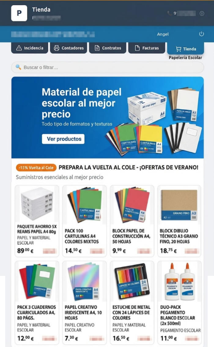 Convierte cada visita del técnico en una entrega: tus clientes piden material de oficina por tienda online privada (B2B) y se lo entregas aprovechando el desplazamiento